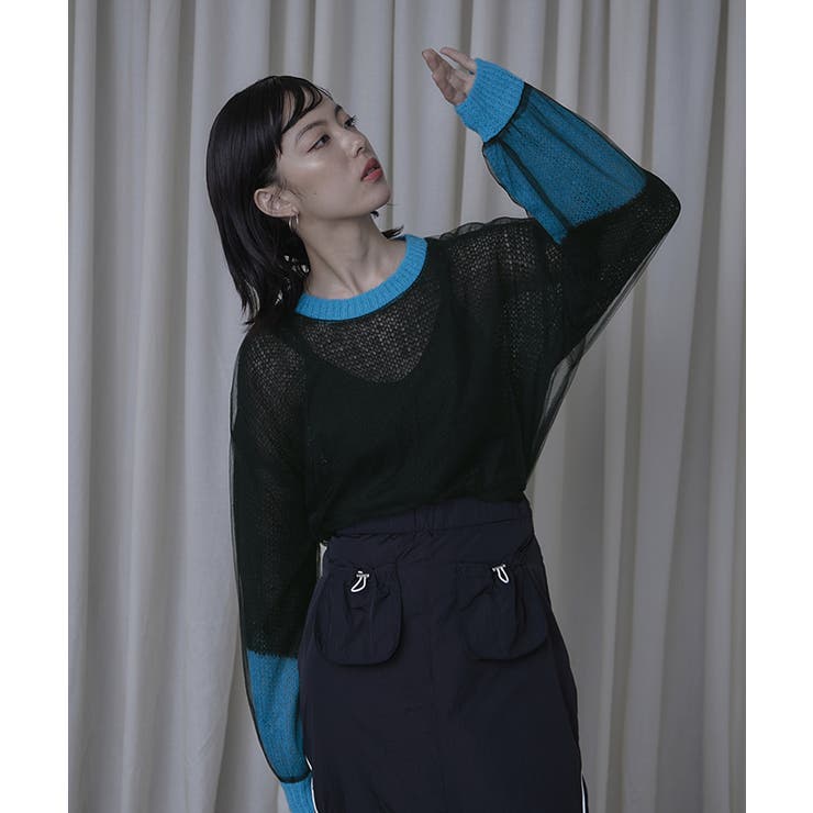 チュールドッキングローゲージニット【miette ミエット】 | titivate | 詳細画像2 