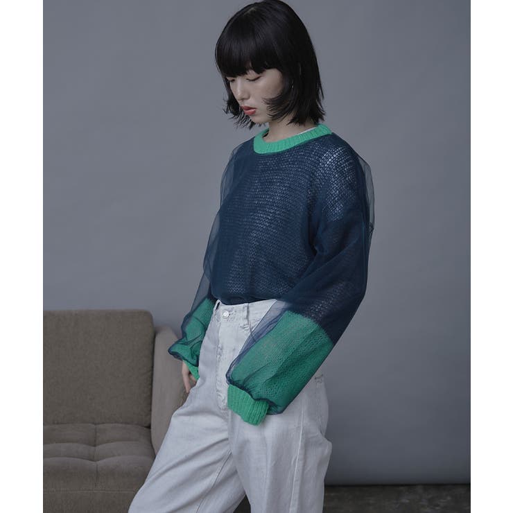 チュールドッキングローゲージニット【miette ミエット】 | titivate | 詳細画像4 