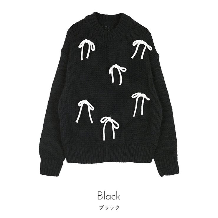 ローゲージリボンニット【miette ミエット】[品番：TV000016812