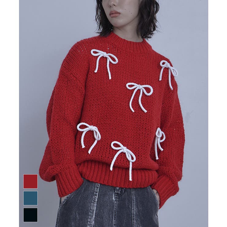 ローゲージリボンニット【miette ミエット】[品番：TV000016812