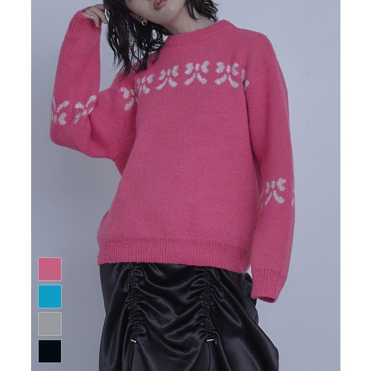 リボン柄ニット【miette ミエット】 | titivate | 詳細画像1 