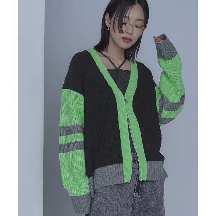 マルチカラージップVネックカーディガン【miette ミエット】 | titivate | 詳細画像6 