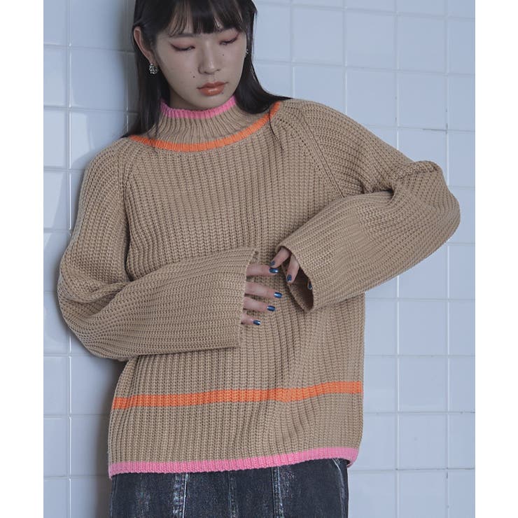 配色ラインラグランスリーブニット【miette ミエット】 | titivate | 詳細画像6 