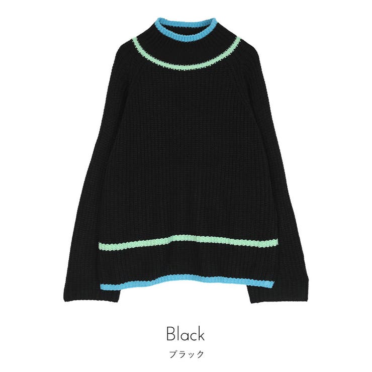 配色ラインラグランスリーブニット【miette ミエット】 | titivate | 詳細画像3 