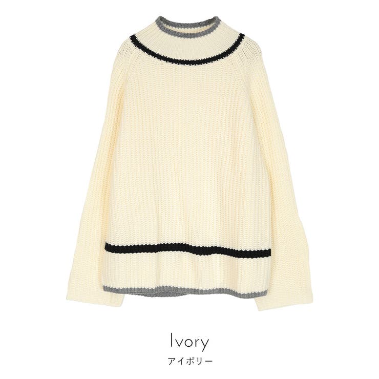 配色ラインラグランスリーブニット【miette ミエット】 | titivate | 詳細画像4 