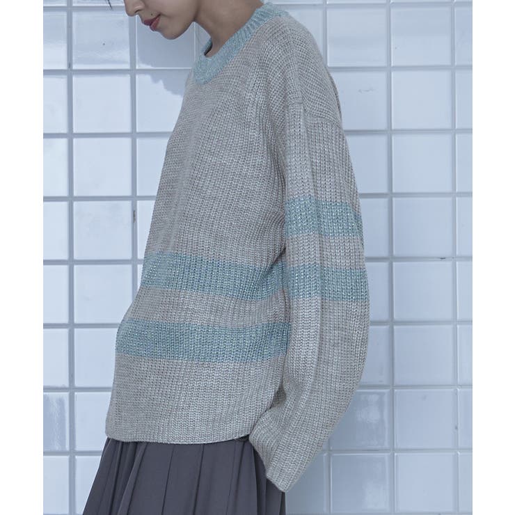 片畔編みラメボーダーニット【miette ミエット】 | titivate | 詳細画像16 