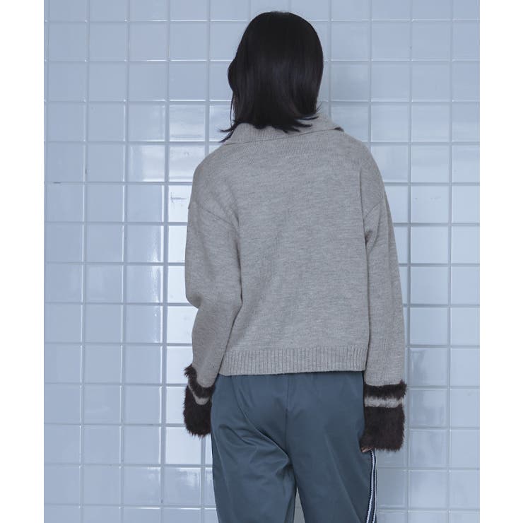 シャギー切替ハーフジップニット【miette ミエット】 | titivate | 詳細画像8 