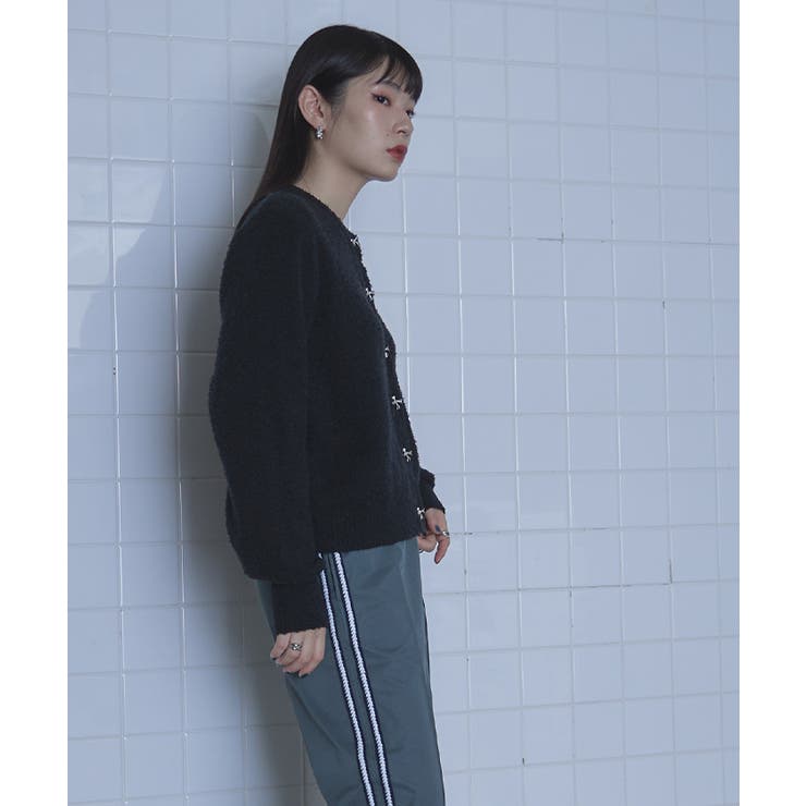 リボンボタンブークレニットカーディガン【miette ミエット】 | titivate | 詳細画像10 