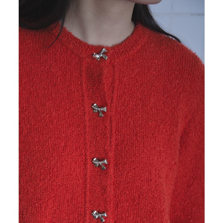 リボンボタンブークレニットカーディガン【miette ミエット】 | titivate | 詳細画像12 