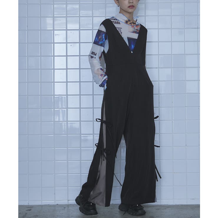 サイドリボンワイドオールインワン【miette ミエット】 | titivate | 詳細画像4 