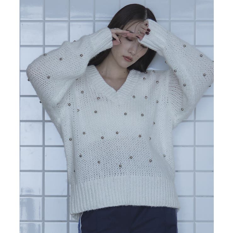 シルバービーズVネックニット【miette ミエット】 | titivate | 詳細画像6 