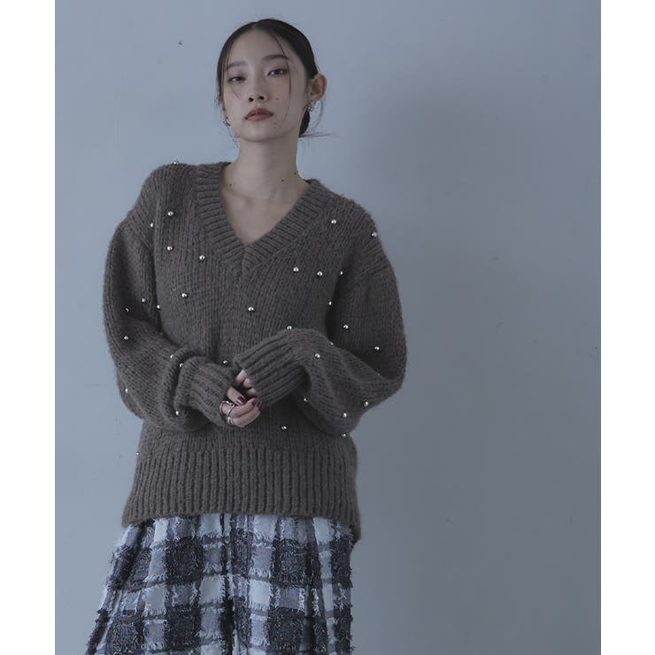 シルバービーズVネックニット【miette ミエット】 | titivate | 詳細画像13 