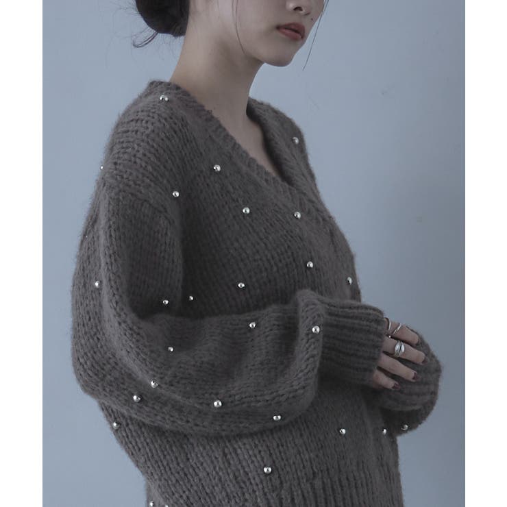 シルバービーズVネックニット【miette ミエット】 | titivate | 詳細画像14 