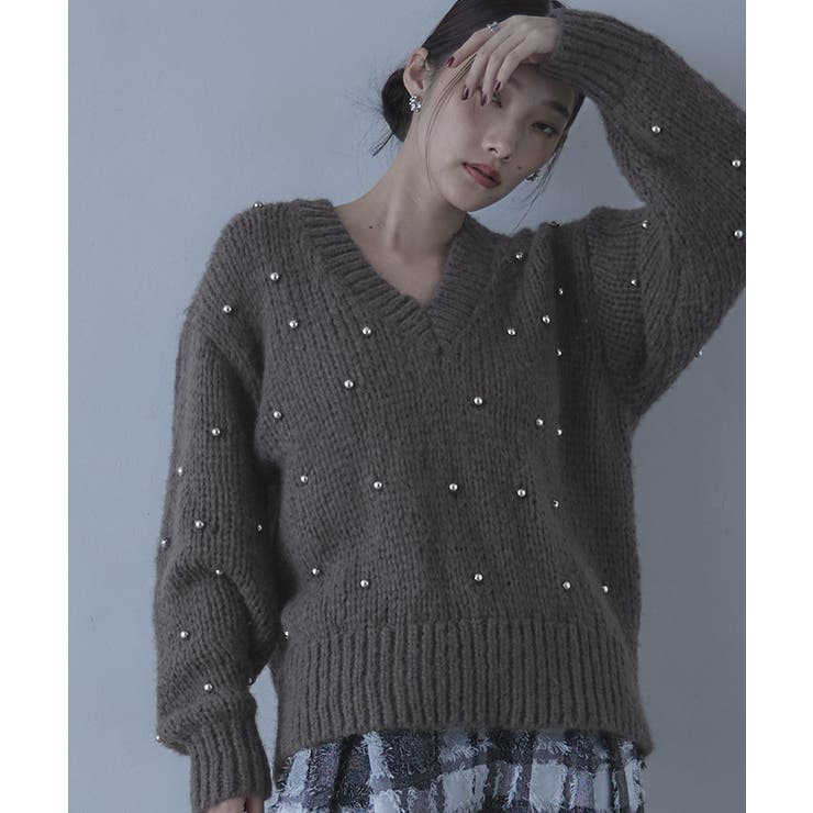 シルバービーズVネックニット【miette ミエット】 | titivate | 詳細画像15 