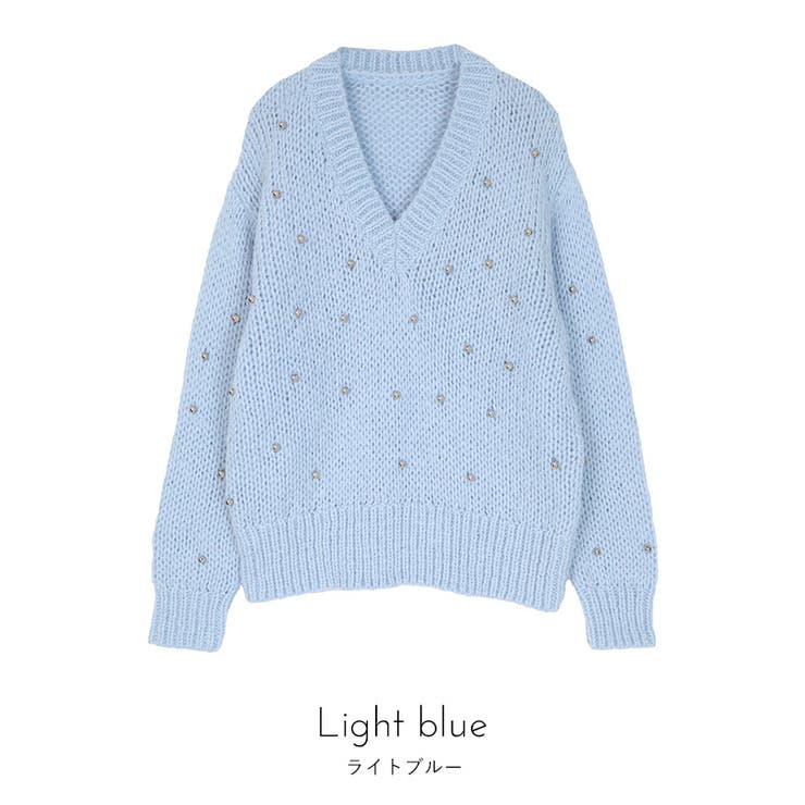 シルバービーズVネックニット【miette ミエット】 | titivate | 詳細画像3 