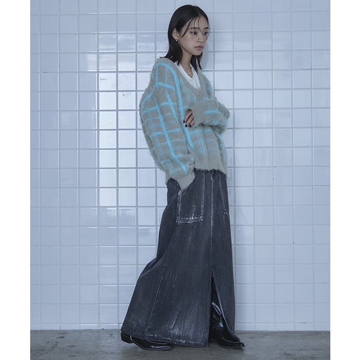 Uネックシャギーチェックニット【miette ミエット】 | titivate | 詳細画像14 