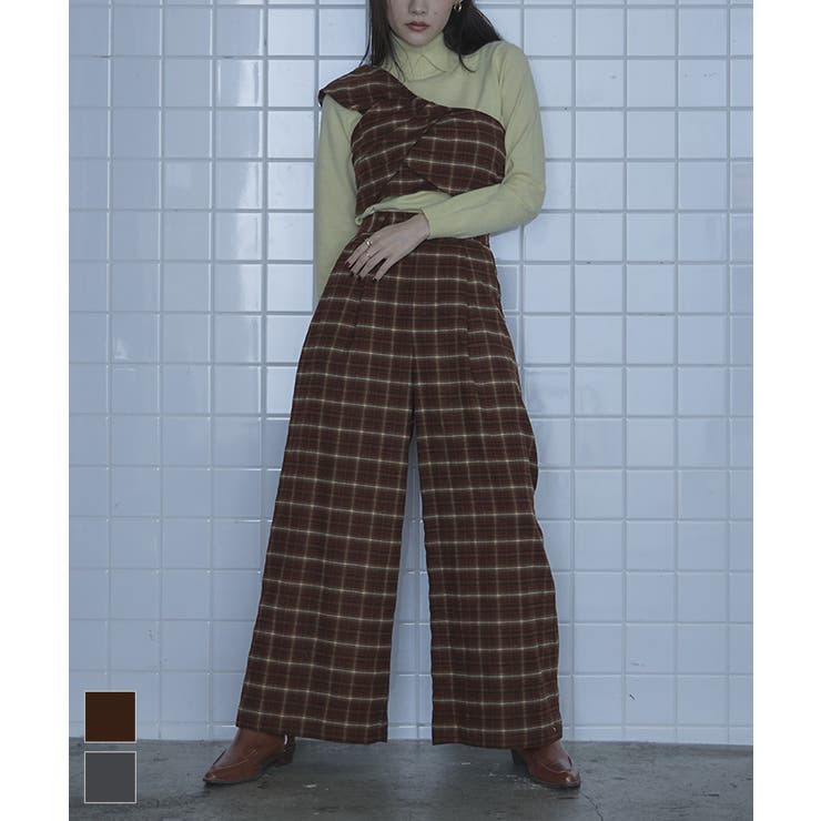 チェック柄ビスチェセットアップ【miette ミエット】 | titivate | 詳細画像1 