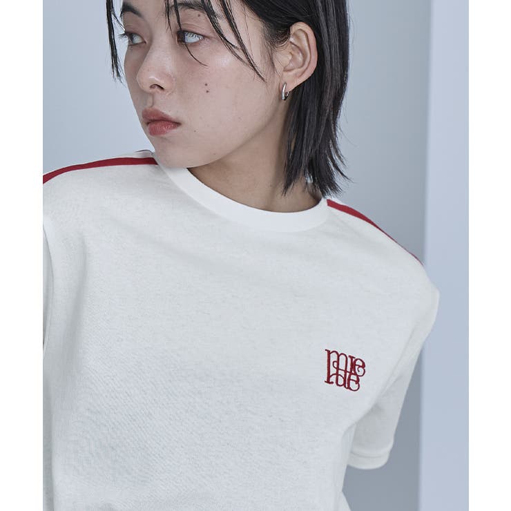 ロゴ刺繍ラインTシャツ【miette ミエット】 | titivate | 詳細画像13 