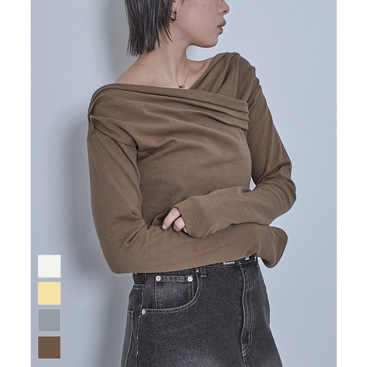 セール 登場から人気沸騰 ドレープネックオフショルトップス【miette ミエット】[品番 トップス