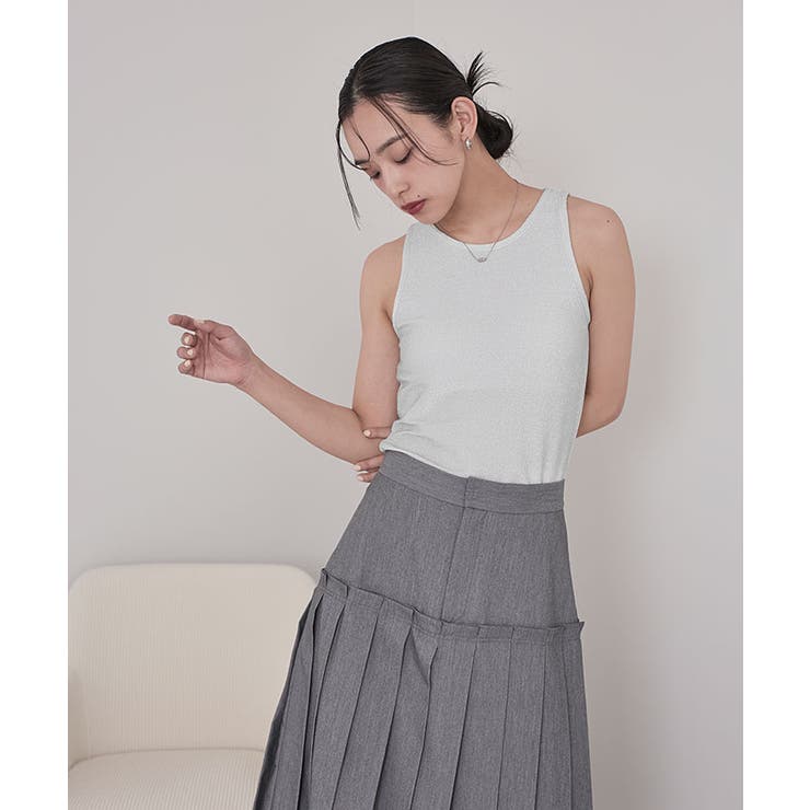 カップ付きラメアメスリタンクトップ【miette ミエット】 | titivate | 詳細画像6 