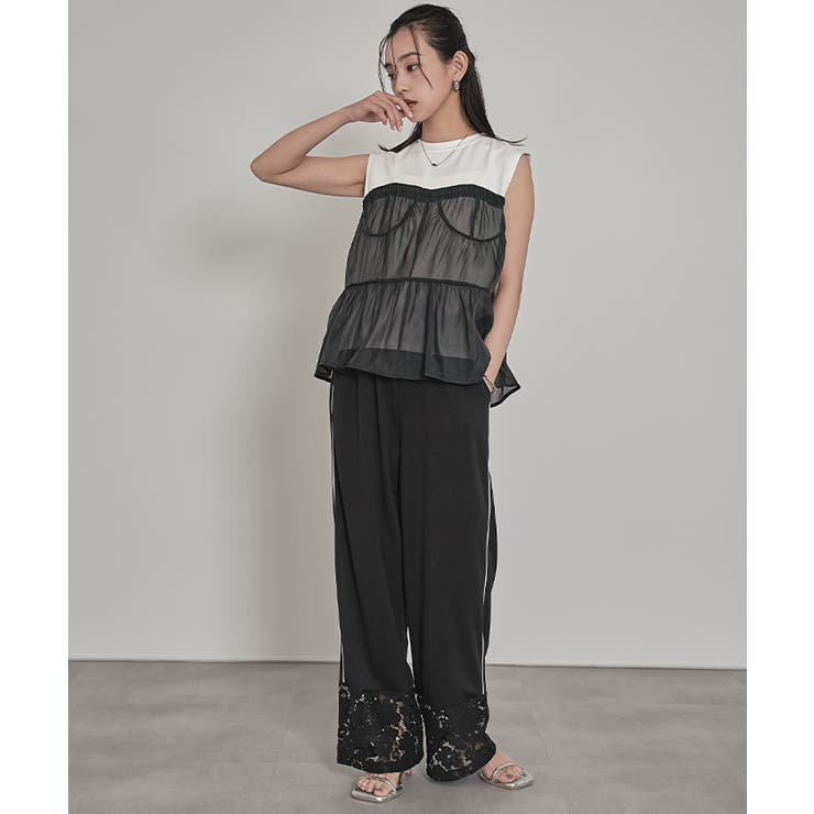 オーガンジービスチェドッキングトップス【miette ミエット】 | titivate | 詳細画像6 