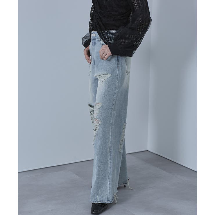 オーバーダイダメージデニムパンツ【miette ミエット】 | titivate | 詳細画像14 