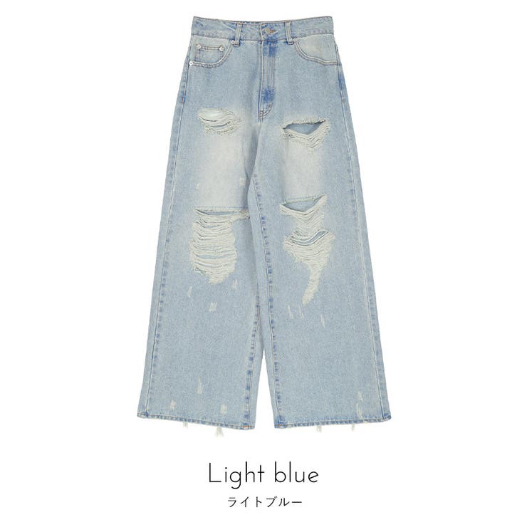 オーバーダイダメージデニムパンツ【miette ミエット】 | titivate | 詳細画像4 