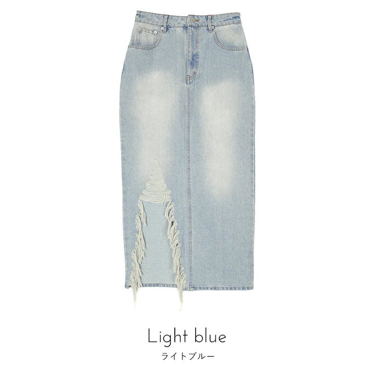 オーバーダイダメージデニムロングスカート【miette ミエット】 | titivate | 詳細画像4 