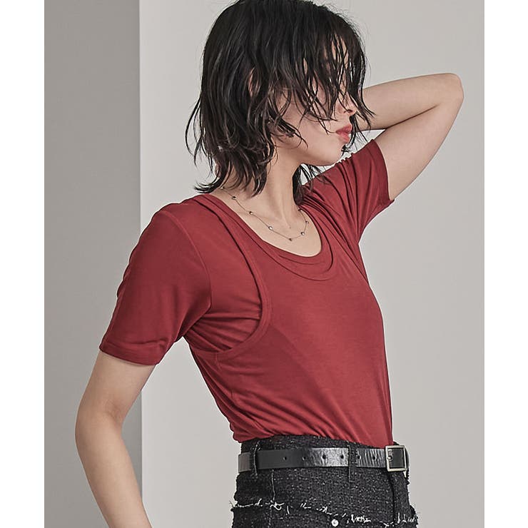 タンクレイヤード半袖Tシャツ【miette ミエット】 | titivate | 詳細画像2 