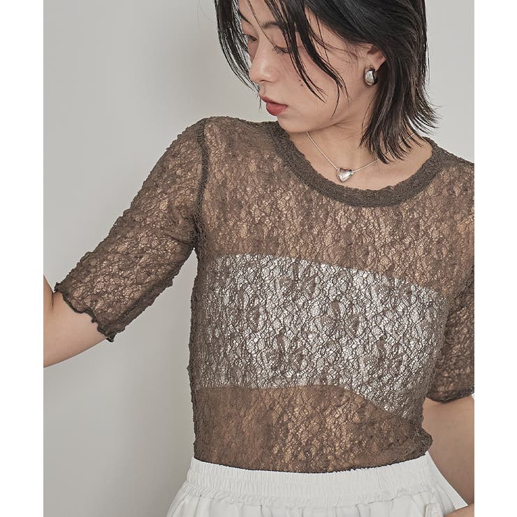 ストレッチレースコンパクトTシャツ【miette ミエット】 | titivate | 詳細画像12 