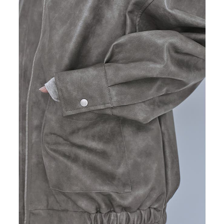 フェイクレザーステンカラービッグブルゾン【miette ミエット】 | titivate | 詳細画像8 