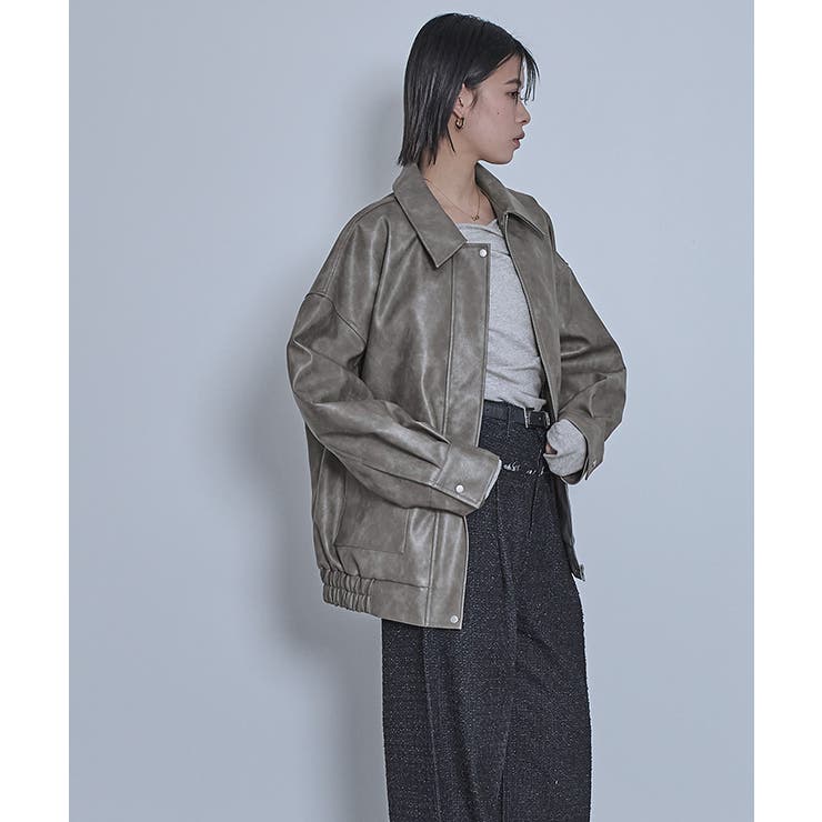 フェイクレザーステンカラービッグブルゾン【miette ミエット】 | titivate | 詳細画像11 