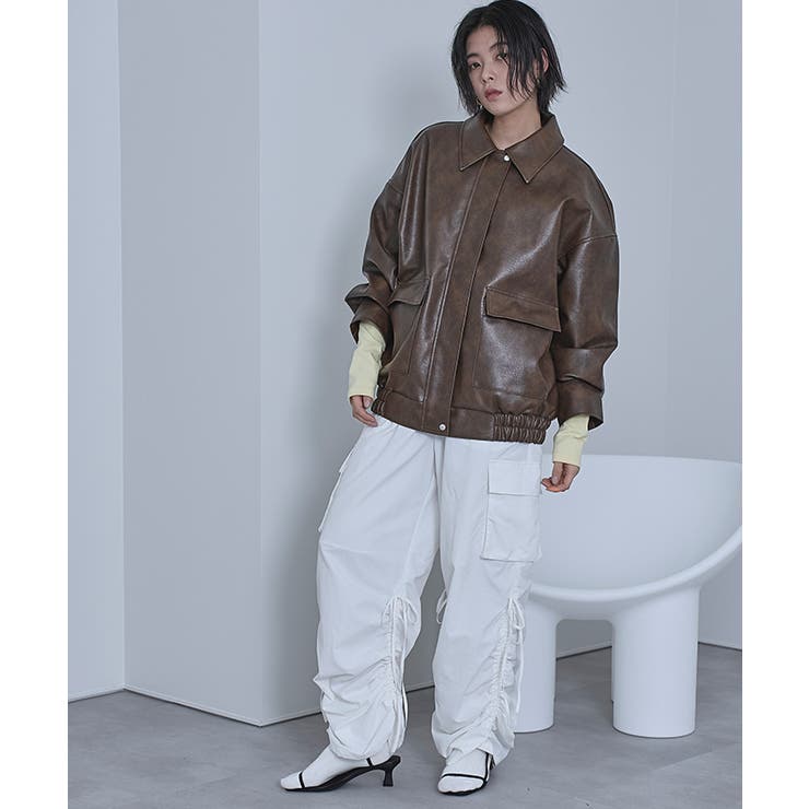 フェイクレザーステンカラービッグブルゾン【miette ミエット】 | titivate | 詳細画像15 