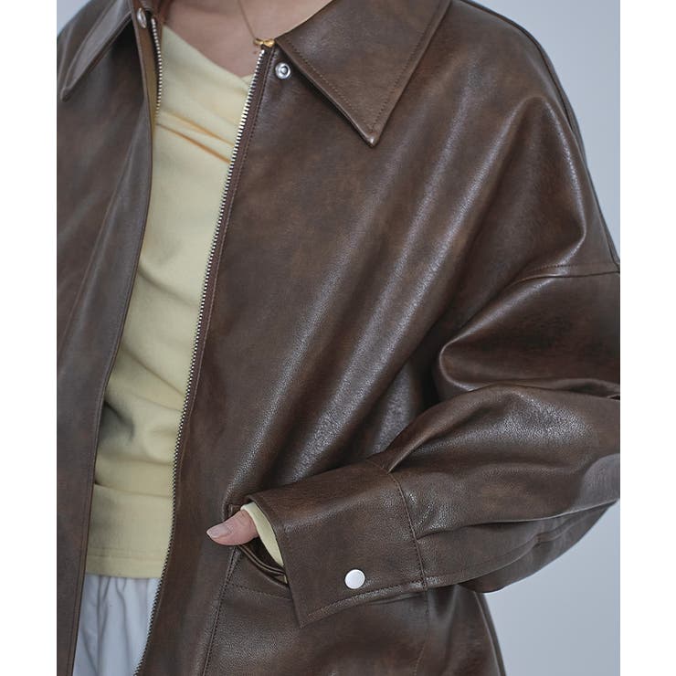 フェイクレザーステンカラービッグブルゾン【miette ミエット】 | titivate | 詳細画像18 