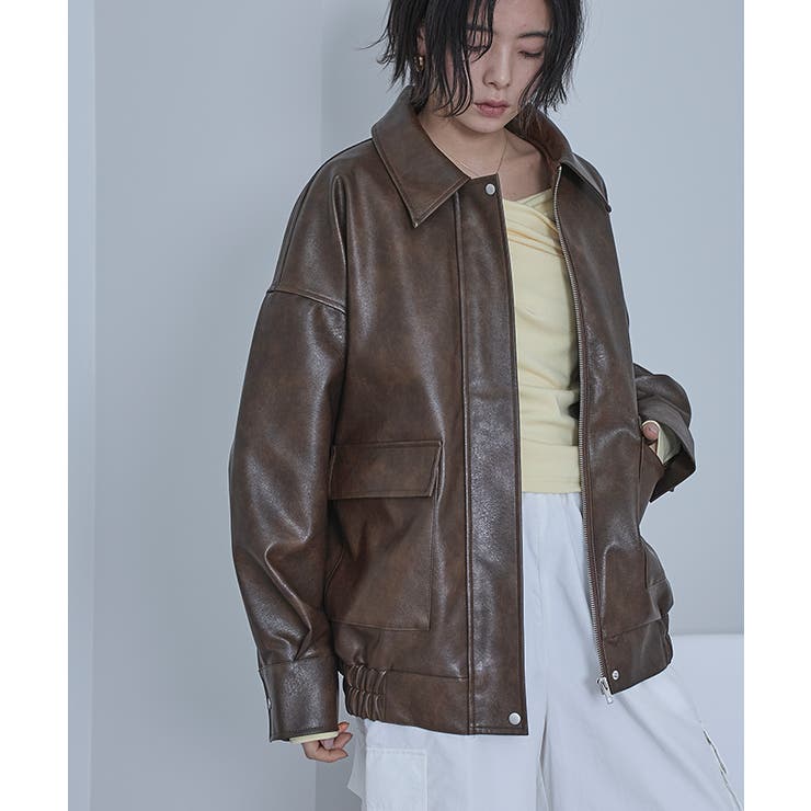 フェイクレザーステンカラービッグブルゾン【miette ミエット】 | titivate | 詳細画像19 