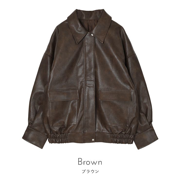 フェイクレザーステンカラービッグブルゾン【miette ミエット】 | titivate | 詳細画像3 