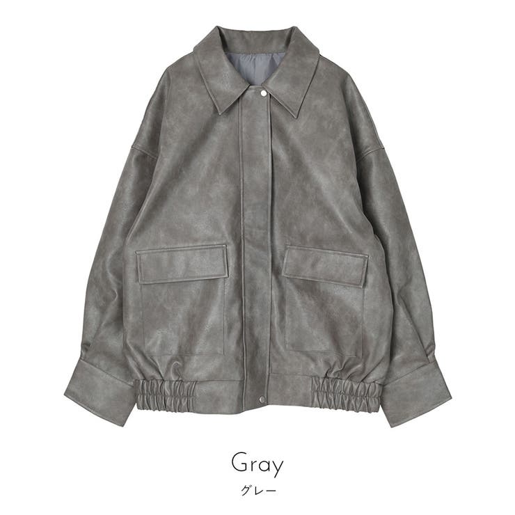 フェイクレザーステンカラービッグブルゾン【miette ミエット】 | titivate | 詳細画像4 