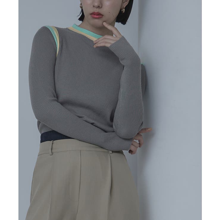 マルチカラーデザインリブニット【miette ミエット】 | titivate | 詳細画像30 