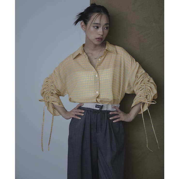 ドロストスリーブシアーチェックシャツ【miette ミエット】 | titivate | 詳細画像21 