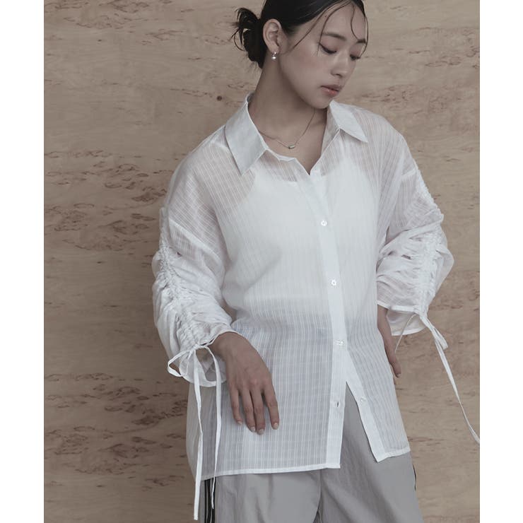 ドロストスリーブシアーチェックシャツ【miette ミエット】 | titivate | 詳細画像10 