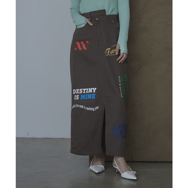 アシメデザインプリントツイルスカート【miette ミエット】 | titivate | 詳細画像5 