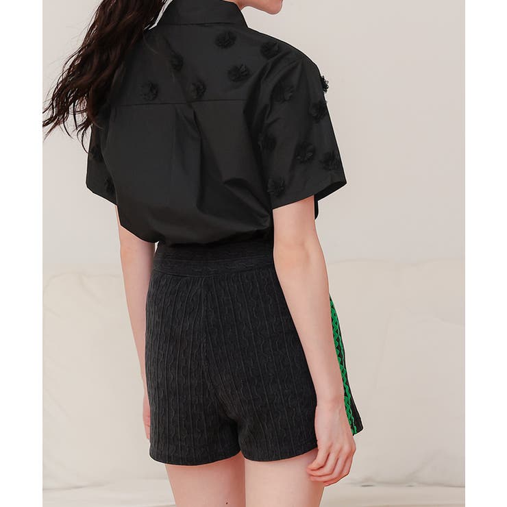 フラワーモチーフ半袖シャツ【miette ミエット】 | titivate | 詳細画像6 