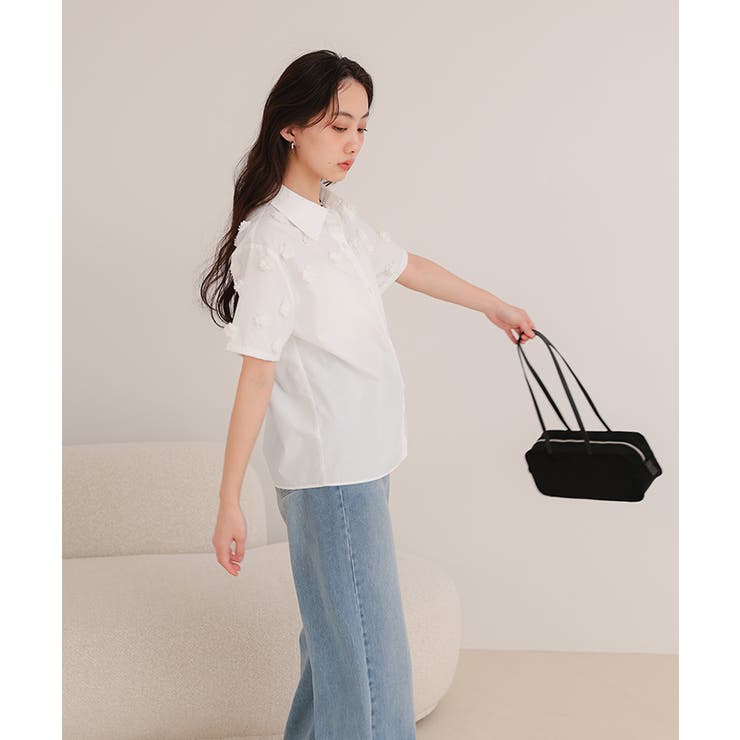 フラワーモチーフ半袖シャツ【miette ミエット】 | titivate | 詳細画像13 