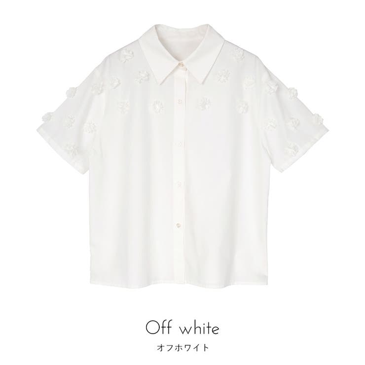 フラワーモチーフ半袖シャツ【miette ミエット】 | titivate | 詳細画像3 