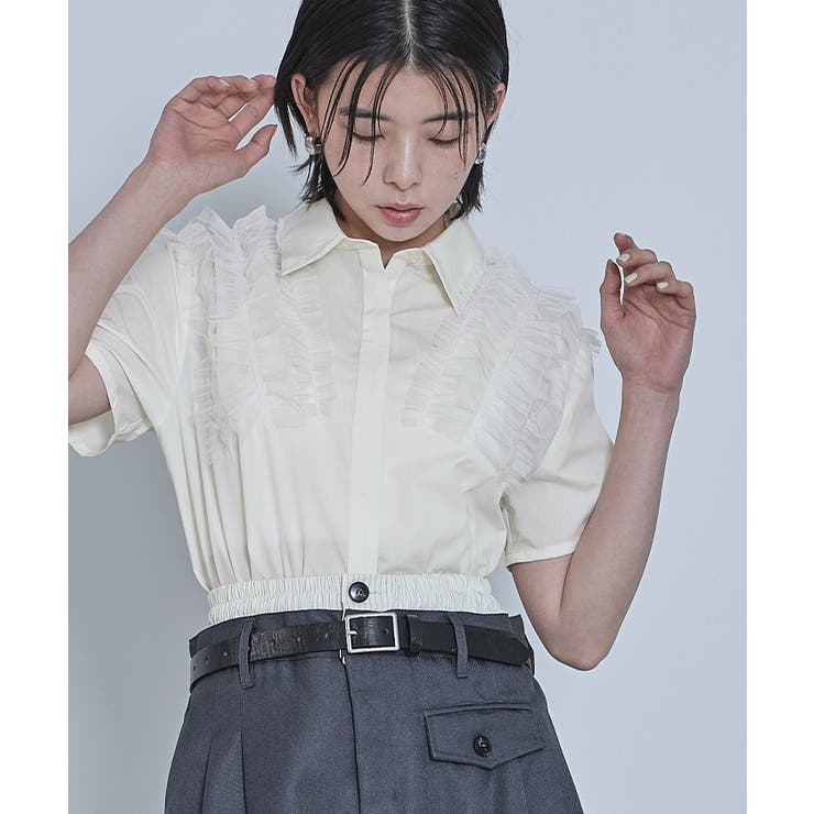 チュールフリル半袖シャツ【miette ミエット】 | titivate | 詳細画像7 