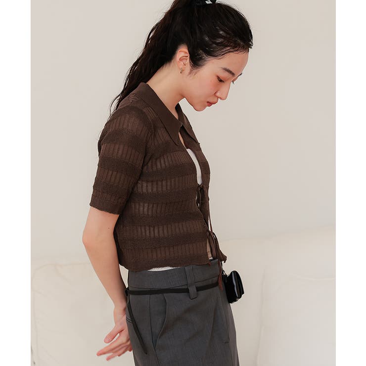 フロントリボンシアーニットトップス【miette ミエット】 | titivate | 詳細画像16 