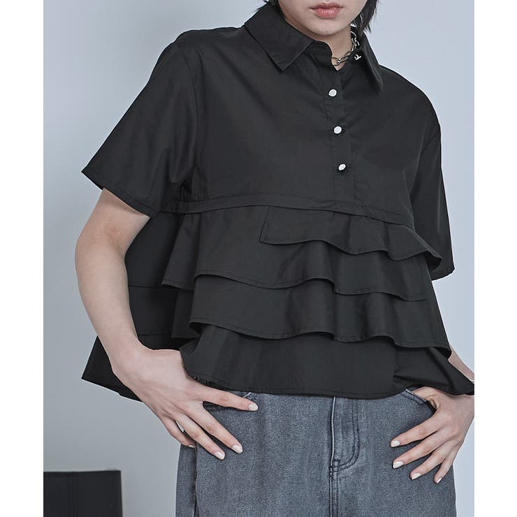 フリルヘム半袖シャツ【miette ミエット】 | titivate | 詳細画像10 