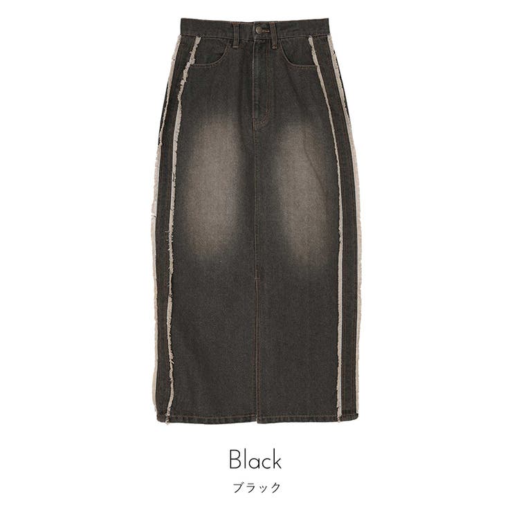 サイドフリンジオーバーダイデニムスカート【miette ミエット】 | titivate | 詳細画像3 