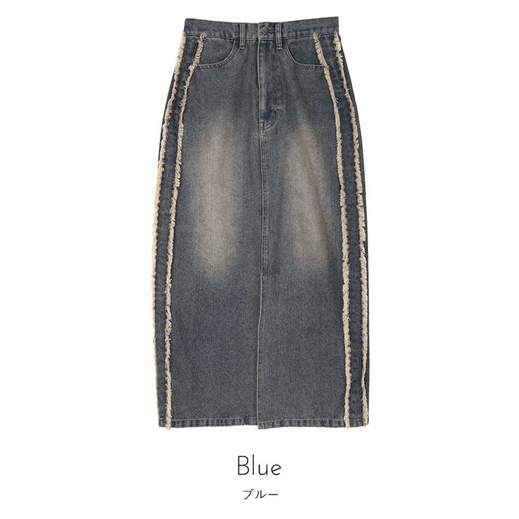 サイドフリンジオーバーダイデニムスカート【miette ミエット】 | titivate | 詳細画像4 