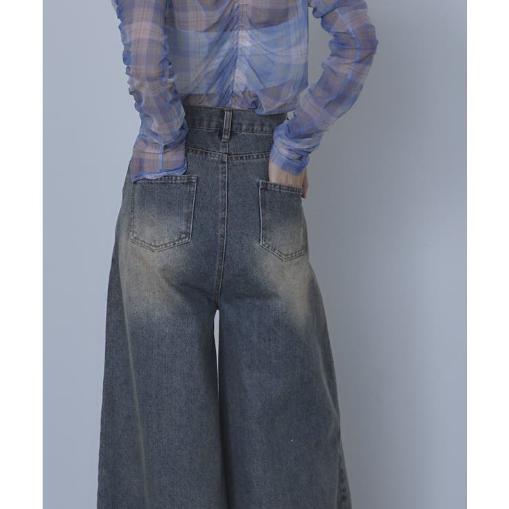 裾フリンジオーバーダイデニムワイドパンツ【miette ミエット】 | titivate | 詳細画像17 